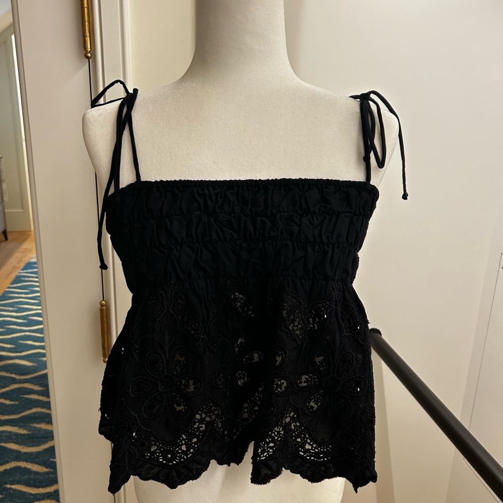 Kimchi Blue Black Lace Camisole with Tie Straps